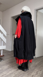 KEKOO design oversized gewatteerde A-lijn mouwloze jas zwart