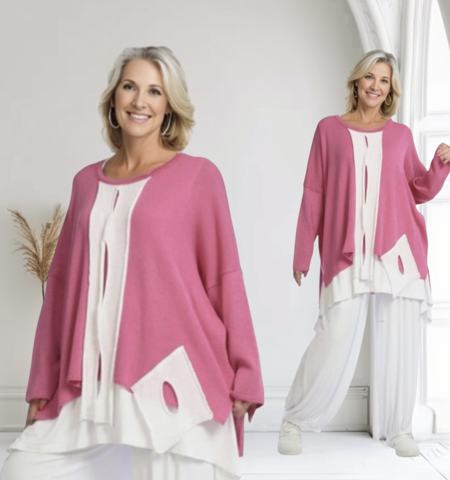 AKH oversized katoen gebreide top/tuniek /in meerdere kleuren