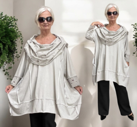Vincenzo Allocca oversized de modieuze kleuring katoen A-lijn tuniek met aparte kraag  stretch