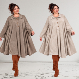 ITALIA  viscose winter jersey mix A-lijn jurk apart/stretch /in meerdere kleuren