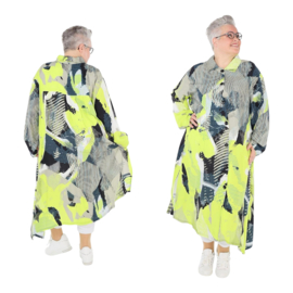 AKH A-lijn vest/blouse jurk met knoopsluiting