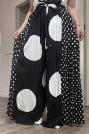 Jean Marc Philippe viscose wijde broek zwart/wit