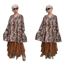 Cindy oversized katoen jersey tricot A-lijn tuniek/jurk met zakken apart stretch