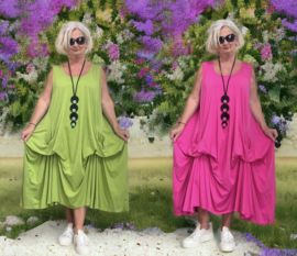 Moonshine katoen tricot A-lijn jurk stretch apart/in meerdere kleuren