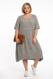 Moonshine de modieuze kleuring katoen A-lijn jurk beige