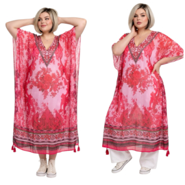 ONE OF A KIND  viscose zomer poncho/tuniek( extra groot)