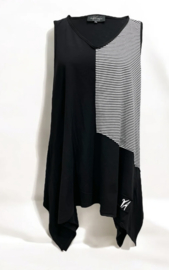 Vincenzo Allocca oversized katoen A-lijn tuniek apart/stretch /zwart/wit