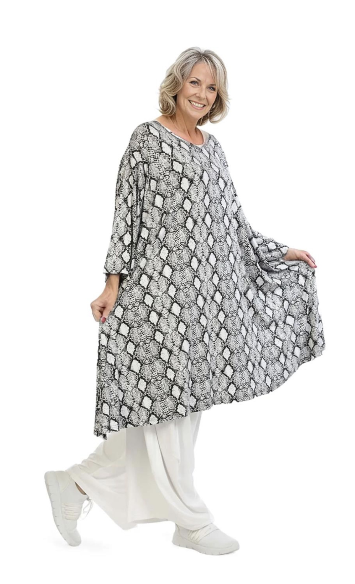 AKH oversized viscose A-lijn tuniek/jurk /apart/stretch