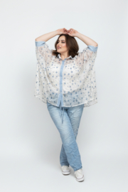 S.Woman oversized tencel/katoen blouse/hemd/geborduurd