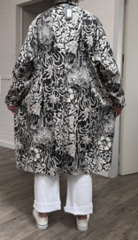Ophilia katoen zomer jas /gevoerd/zwart/beige