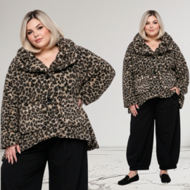 Vincenzo Allocca oversized wolmix korte jas apart/stretch