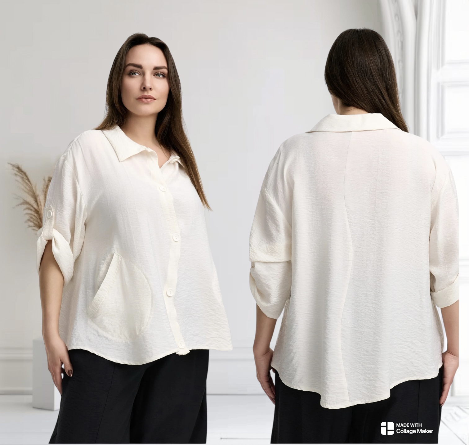 KEKOO design viscose A-lijn blazer/vest