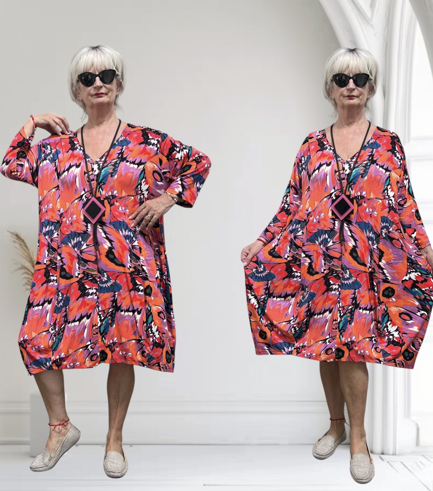 Ophilia viscose A-lijn jurk  stretch
