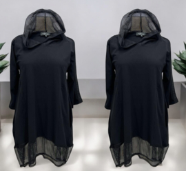 Vincenzo Allocca oversized katoen A-lijn tuniek met KANT apart zwart