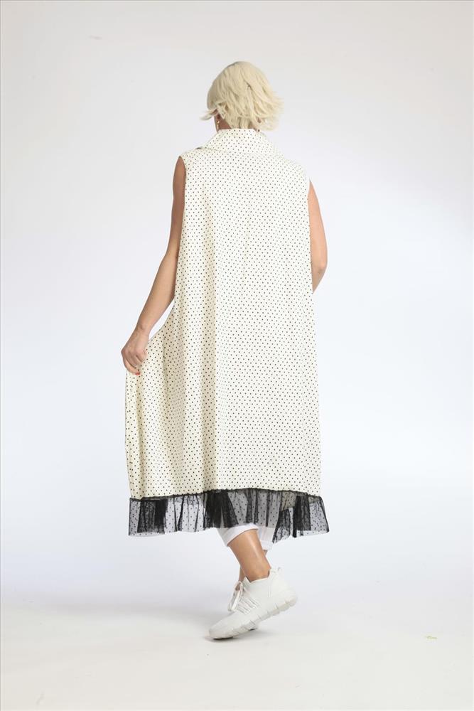 AKH viscose A-lijn jurk apart stretch/zwart/wit