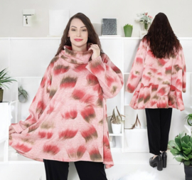 AKH oversized acryl  A-lijn top/tuniek met col/ stretch