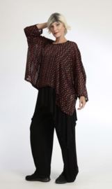 AKH chique chiffon oversized top/ apart zwart/rood