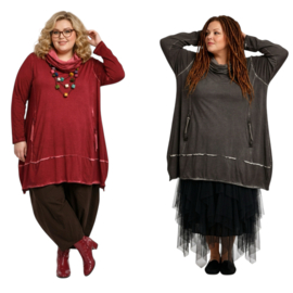 Zedd Plus de modieuze kleuring viscose A-lijn tuniek stretch/in meerdere kleuren