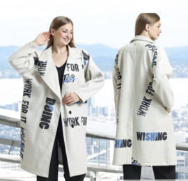 LA VELINA oversized katoen jas/vest stretch