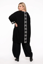 AKH viscose mix tuniek met een zak /apart/ zwart/grijs