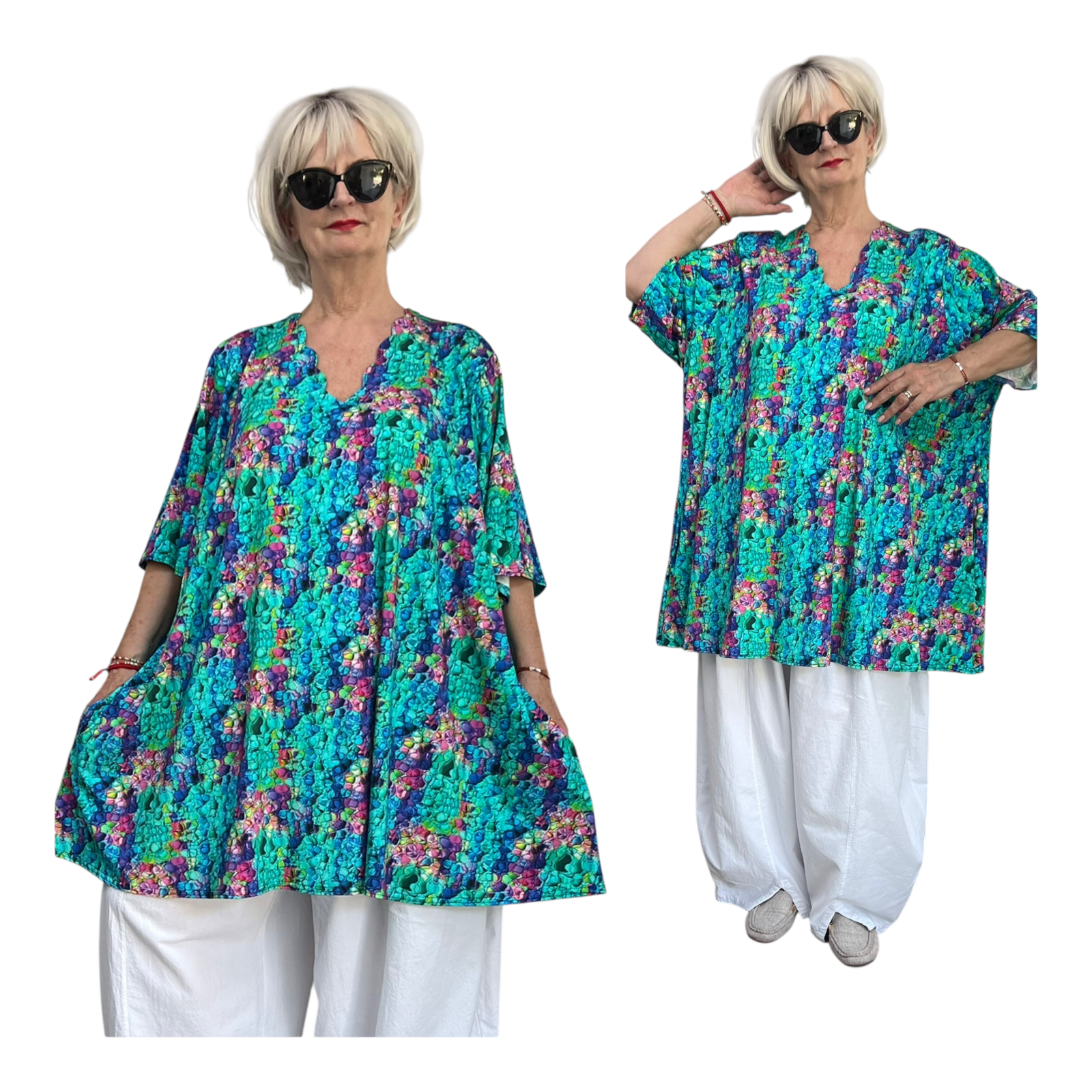Naveed  oversized viscose jersey A-lijn jurk stretch