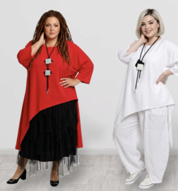 ITALIA MODA oversized katoen A-lijn tuniek stretch/in meerdere kleuren