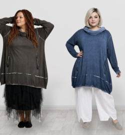 Zedd Plus de modieuze kleuring viscose A-lijn tuniek stretch/in meerdere kleuren