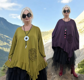 Moonshine katoen winter tricot A-lijn tuniek stretch /in meerdere kleuren