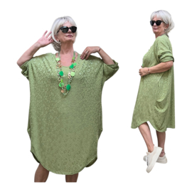 AKH oversized viscose mix jurk/tuniek met zakken apart stretch