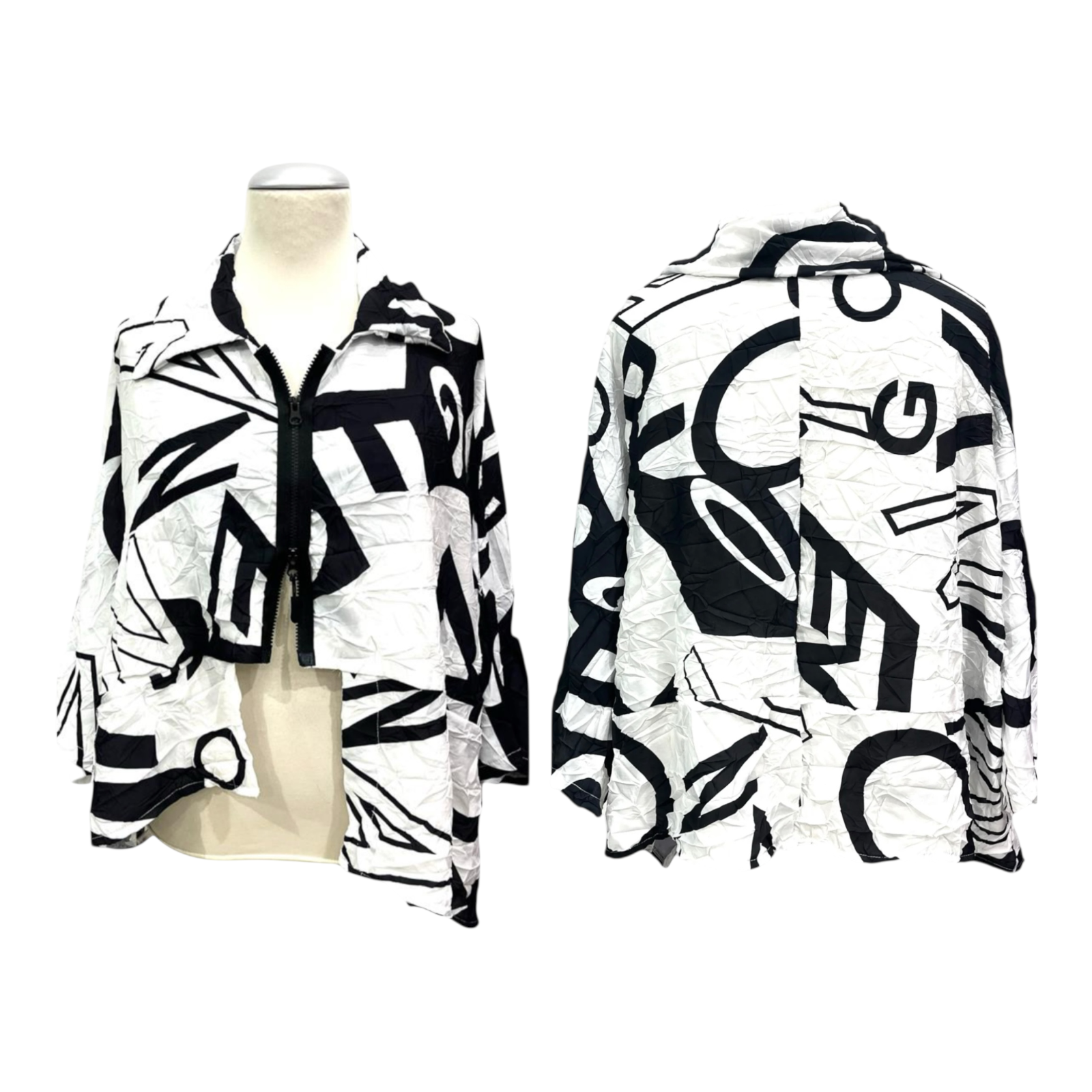 Vincenzo Allocca oversized blazer/vest apart zwart/wit
