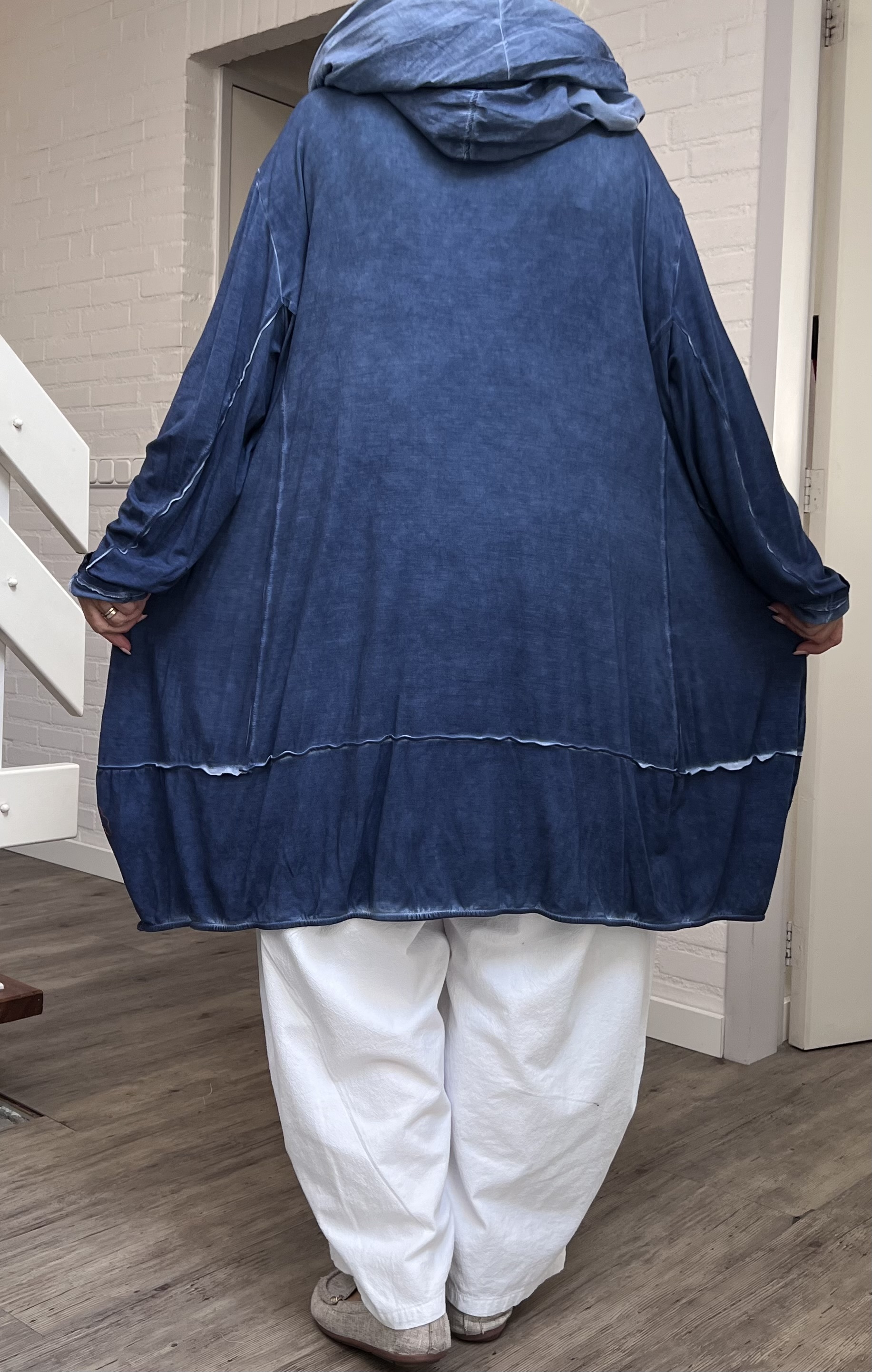 Zedd Plus de modieuze kleuring viscose A-lijn tuniek stretch
