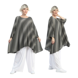 AKH oversized viscose A-lijn tuniek apart zwart/wit