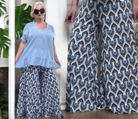 ITALY Mode jersey viscose  wijde broek apart /zeer rekbaar