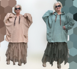 Sissy ITALIA oversized fleece tuniek/ stretch/in meerdere kleuren