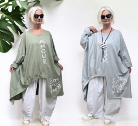 ITALIA MODA oversized katoen A-lijn tuniek stretch/in meerdere kleuren