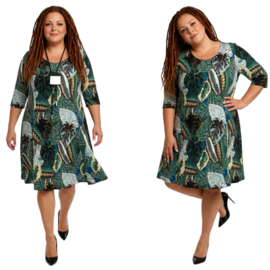 New Jersey viscose A-lijn jurk stretch