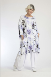 AKH oversized viscose A-lijn tuniek met zakken apart stretch