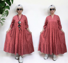 ITALIA MODA katoen KANTEN BOHO A-lijn jurk+top