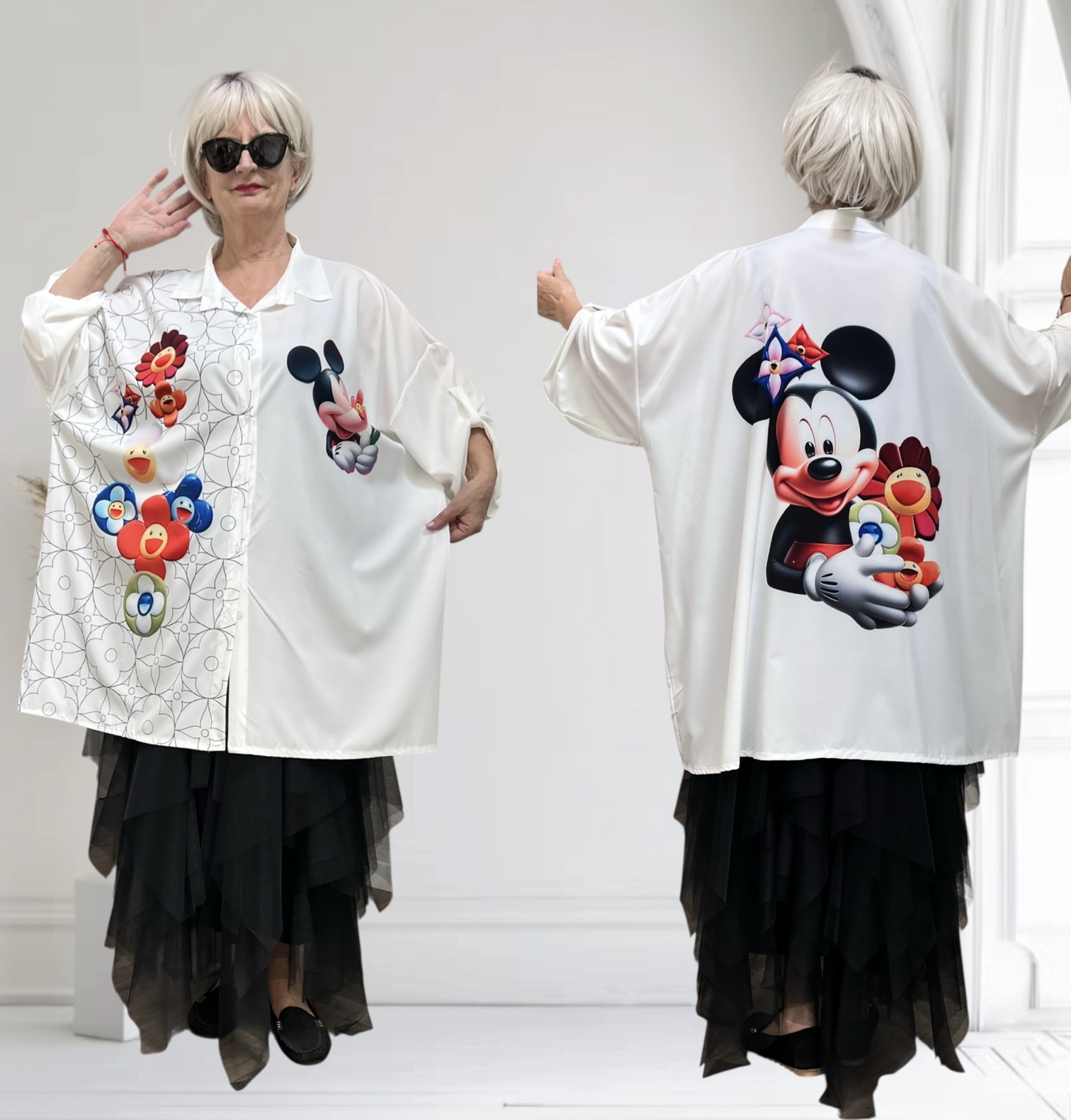 ITALIA oversized viscose blouse/hemd