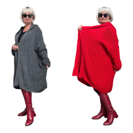 amandine oversized  super zacht bouclé gebreide vest met capuchon  /in meerdere kleuren