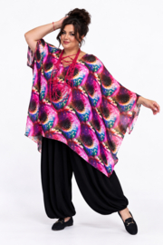 ITALIA MODA oversized chiffon tuniek/ poncho/gevoerd