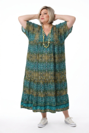 UNIDIVA viscose/zijde  A-lijn zomer jurk apart