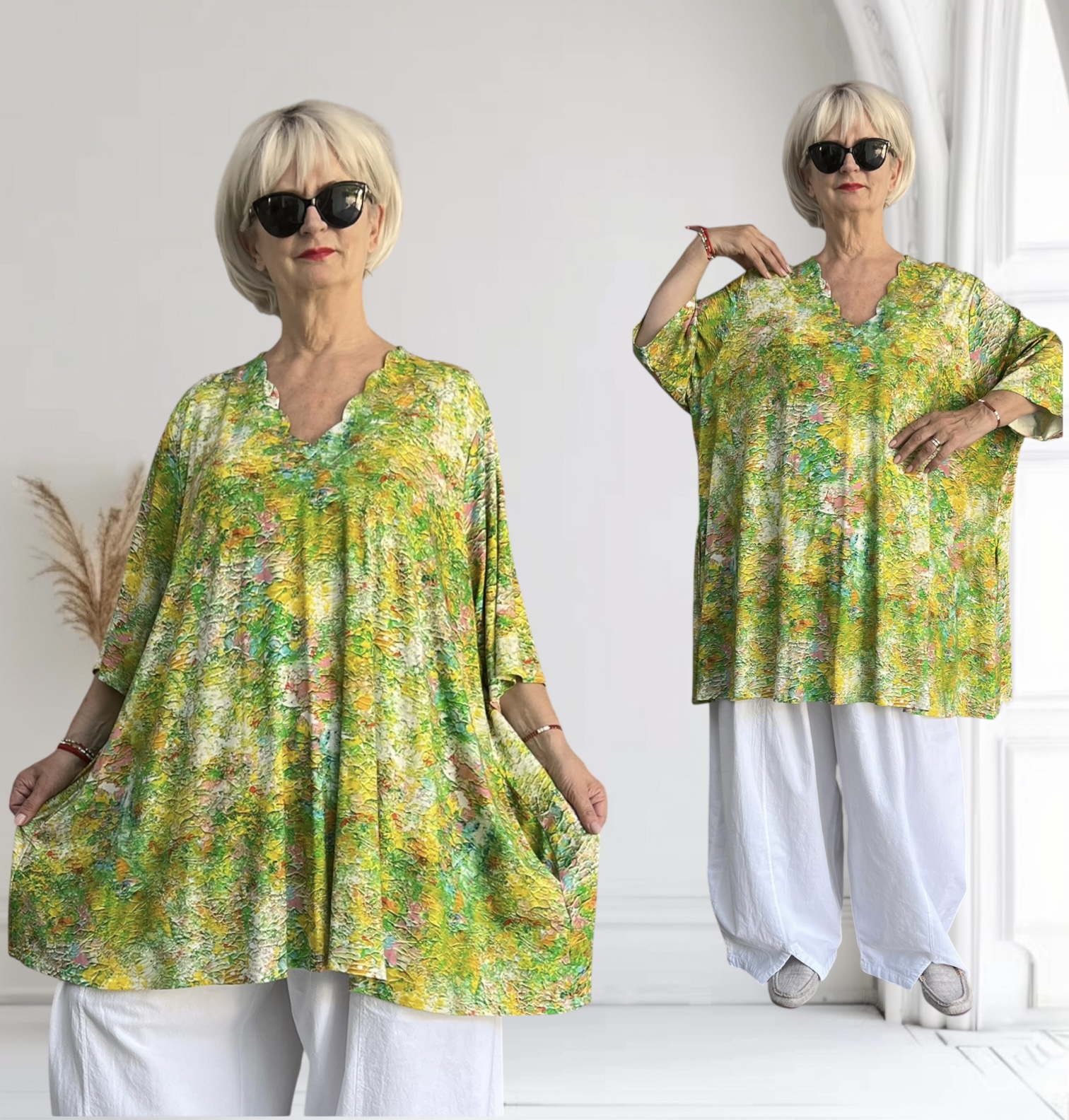 Naveed  oversized viscose jersey A-lijn jurk stretch