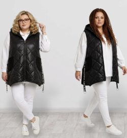 ITALIA A-lijn vest/gilet met capuchon  zwart