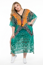 ONE OF A KIND  viscose zomer poncho/tuniek ( extra groot)