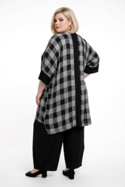 AKH viscose mix tuniek met een zak /apart/ zwart/grijs