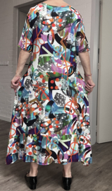 MB katoen  A-lijn jurk met zakken stretch