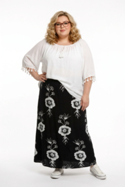 ITALIA MODA viscose tricot rok stretch/zwart /wit