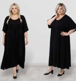 Vincenzo Allocca oversized viscose  A-lijn jurk apart/zwart