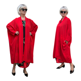 AKH oversized chique A-lijn blazer/vest met zakken apart